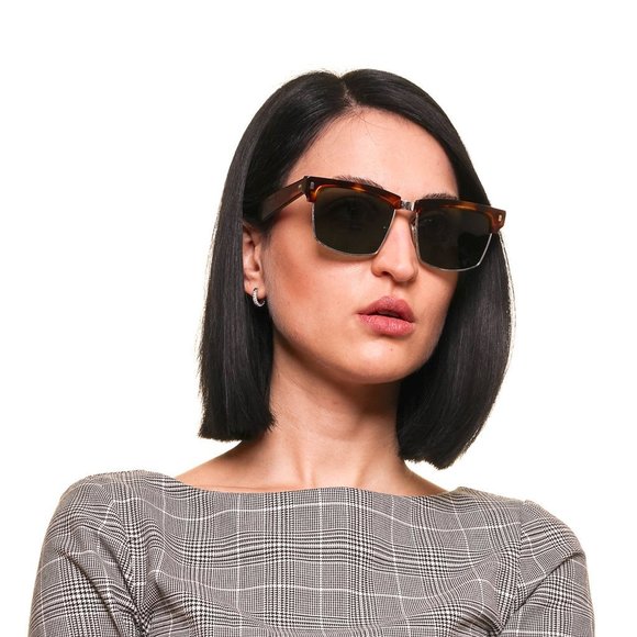 CELINE Sunglasses CL40054U 18N 57-17 Tortoise & Silver Frames Green Glass Lenses